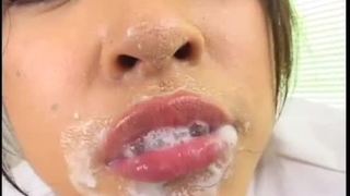 Kinky japanese bukkake cum play