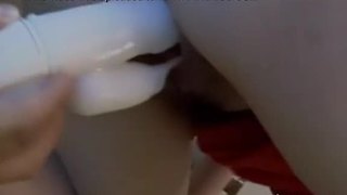 Amoral slut plays with jizz